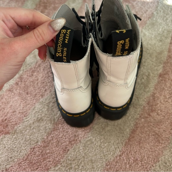 Dr. Martens White Jadon Smooth Leather Platform Boots - Picture 12 of 15
